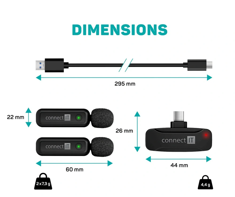 CONNECT IT Wireless Lavalier mikrofon USB-C