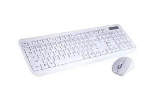 C-TECH klávesnice s myší WLKMC-01W , USB, bílá, wireless, CZ+SK